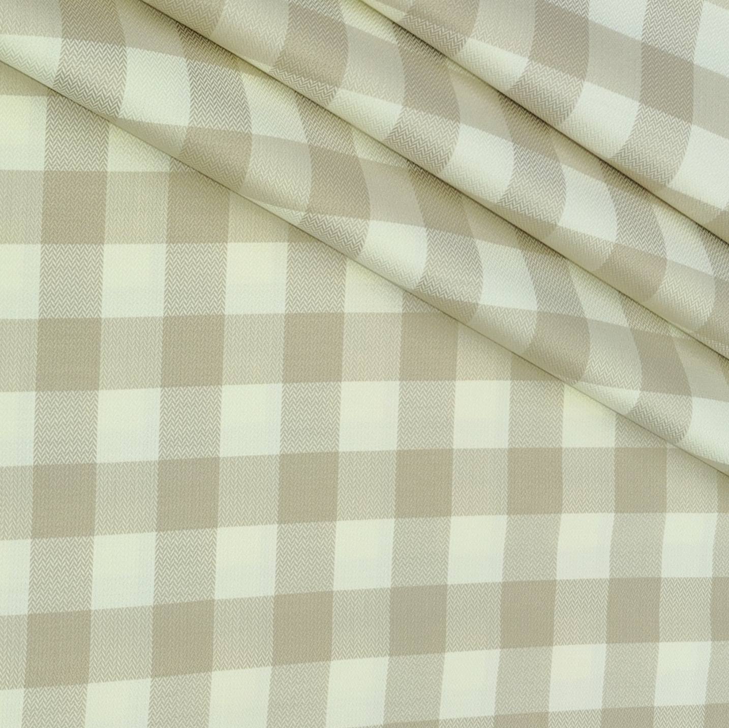 Shirt Fabric Soktas Finest 80s Giza Cotton Check With Jacquard Colour Light Brown